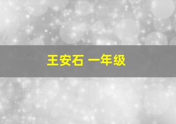 王安石 一年级